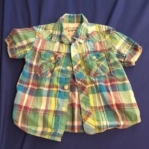 🌈 2 for $10! Plaid button-down shirt, size 3T